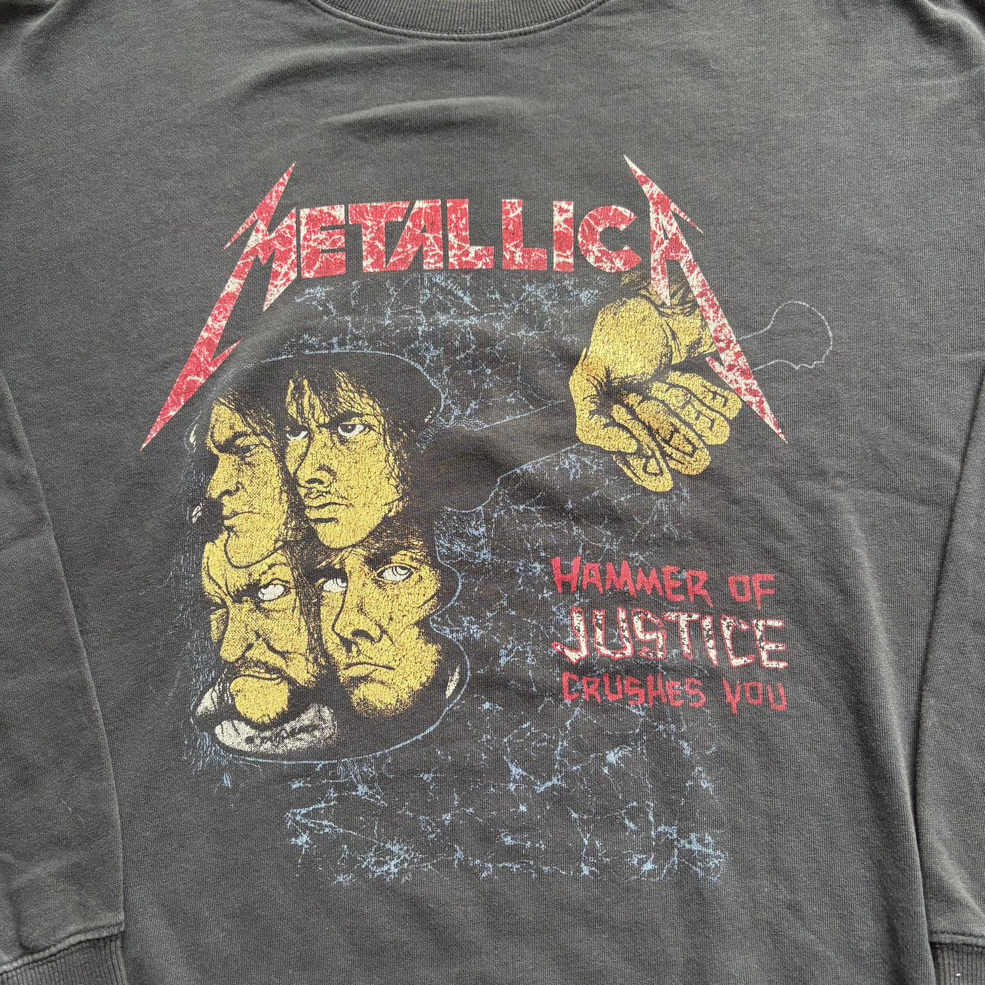 90s Metallica Hammer of Justice Crewneck