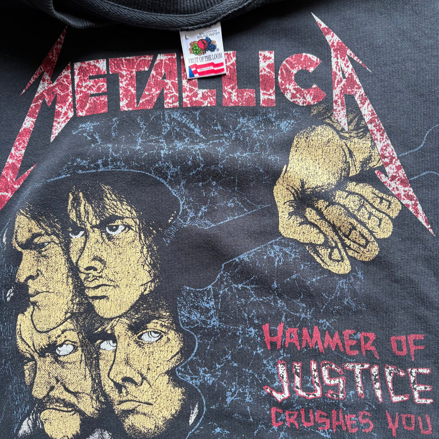 90s Metallica Hammer of Justice Crewneck